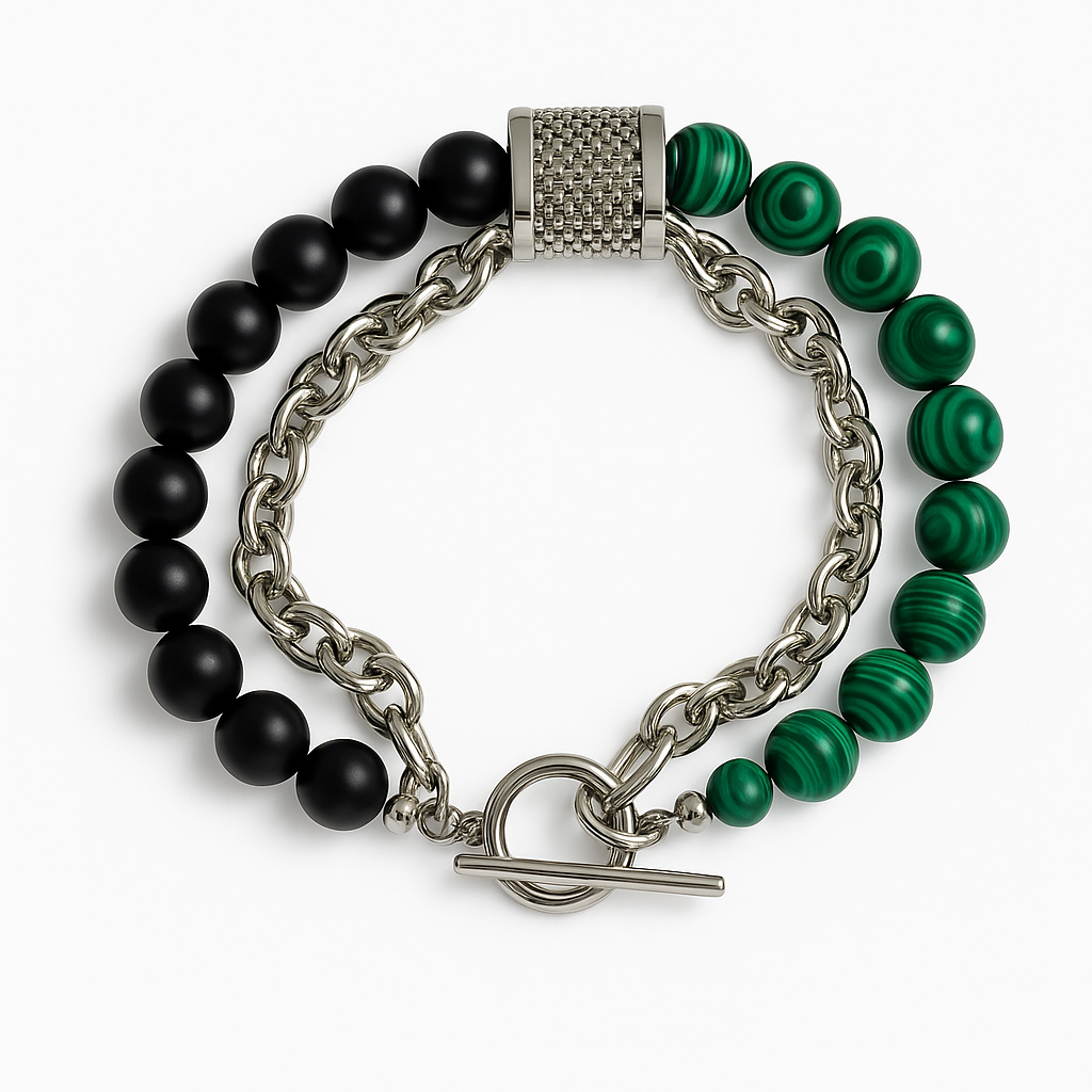 Bracelet double avec pierres naturelles