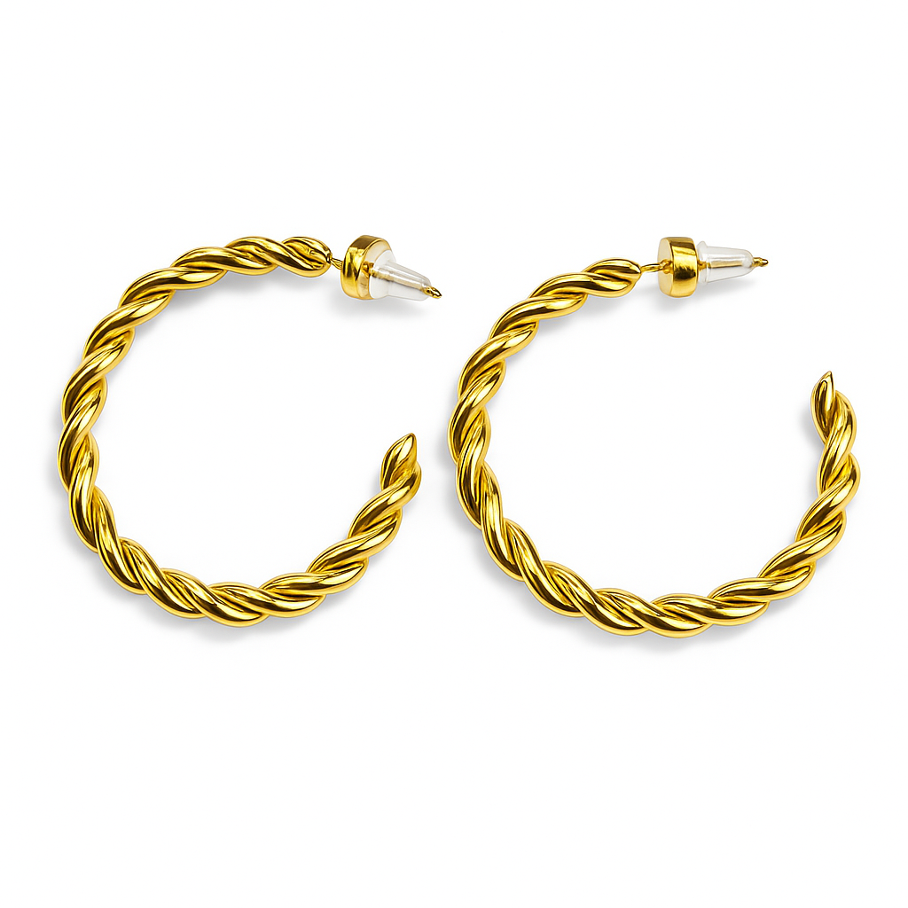 Boucles d’oreilles créoles torsades