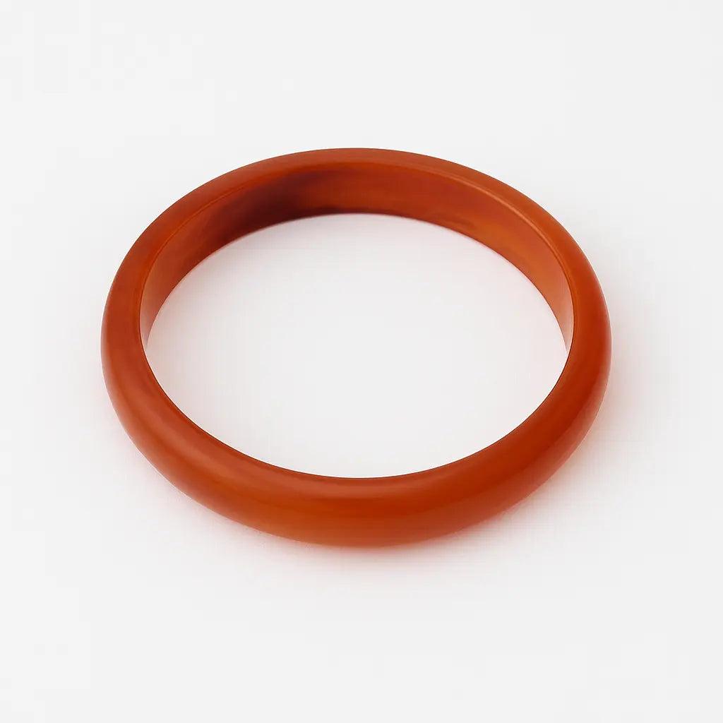 Bracelet jonc résine orange brique style vintage années 70 - Chéri Chérie