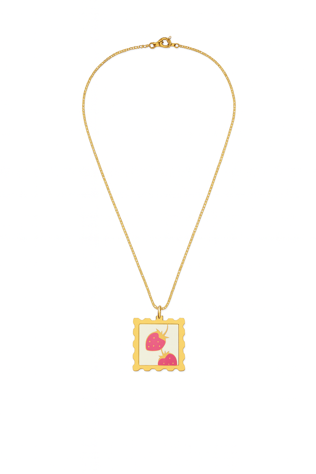 collier avec petite carte fraise