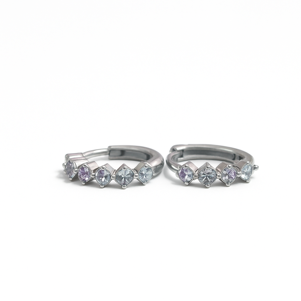 Boucles d’oreilles créoles strass