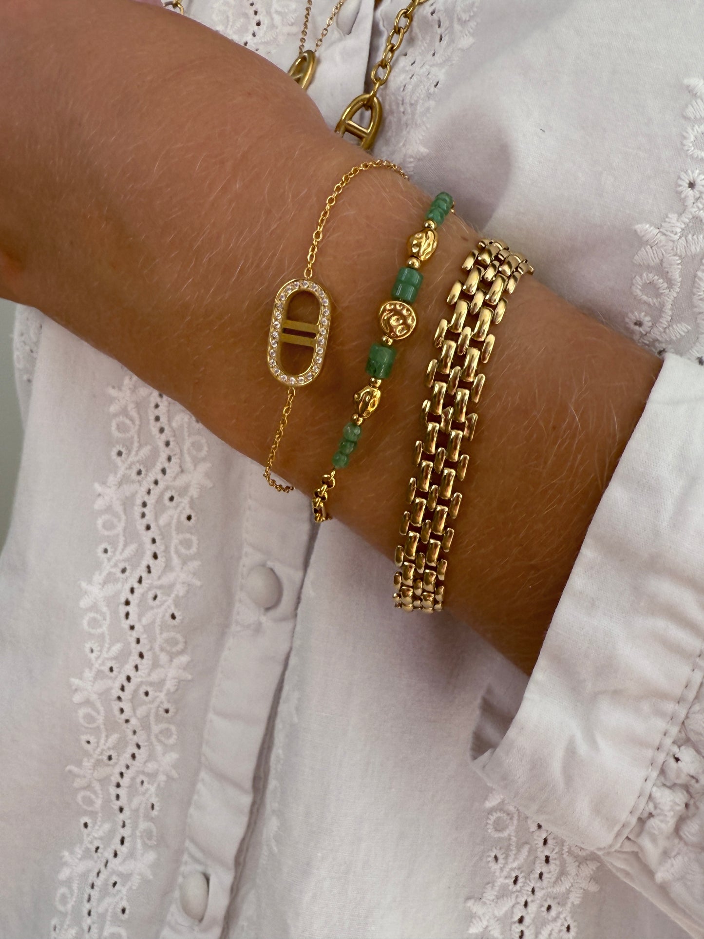 Bracelet Mailles Larges Dorées