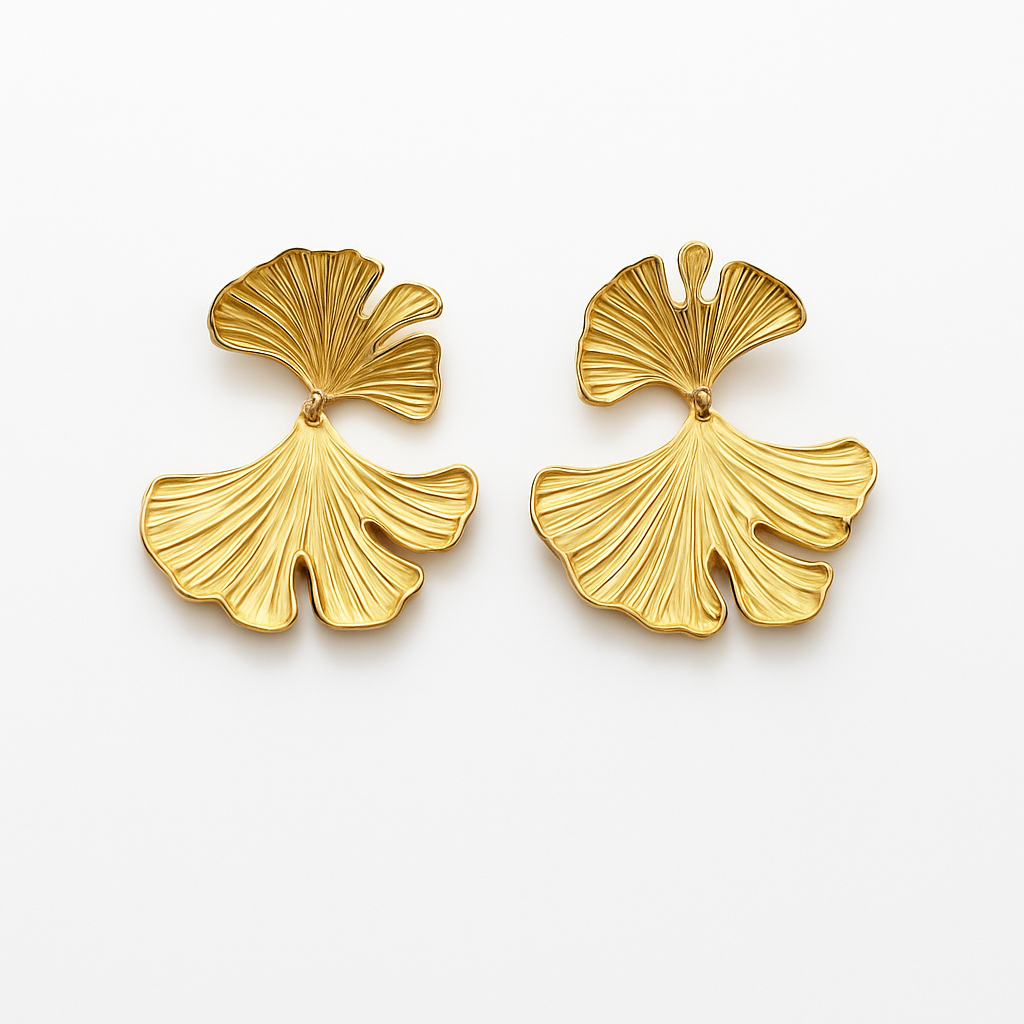 Boucles d'oreilles Ginkgo or Chéri Chérie