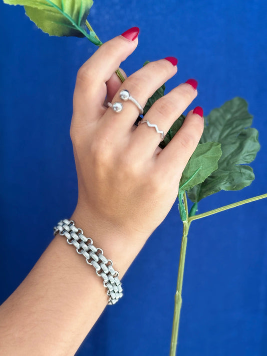 Bracelet Mailles Épaisses Argent Chéri Chérie