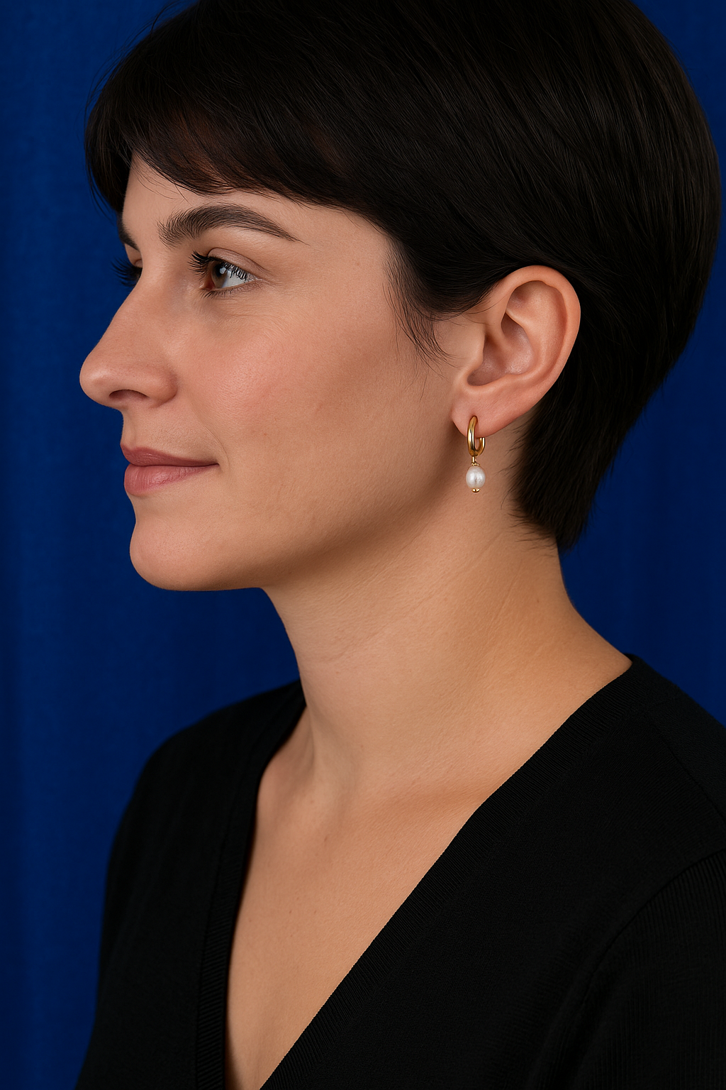 Boucles d’oreilles créoles avec perles