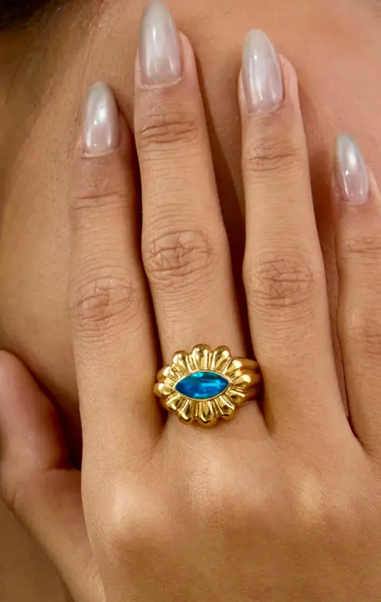 Bague Fleur turquoise Chéri Chérie