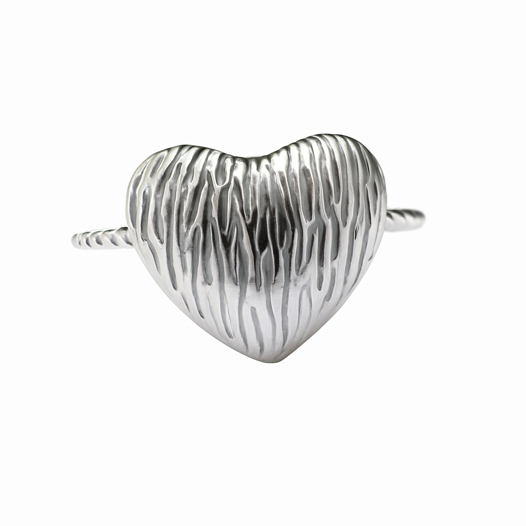 Bague Cœur Texturé