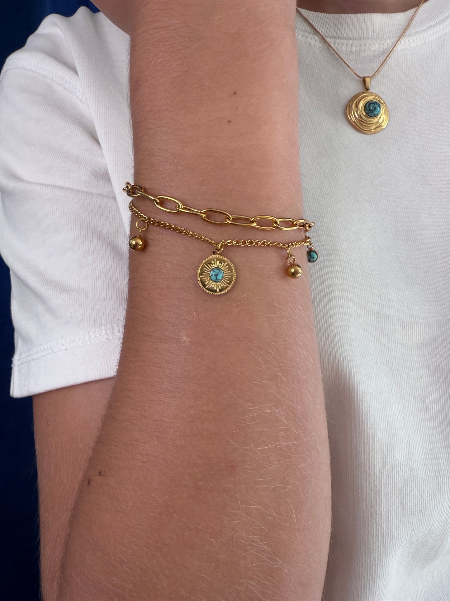 Bracelet double avec breloque