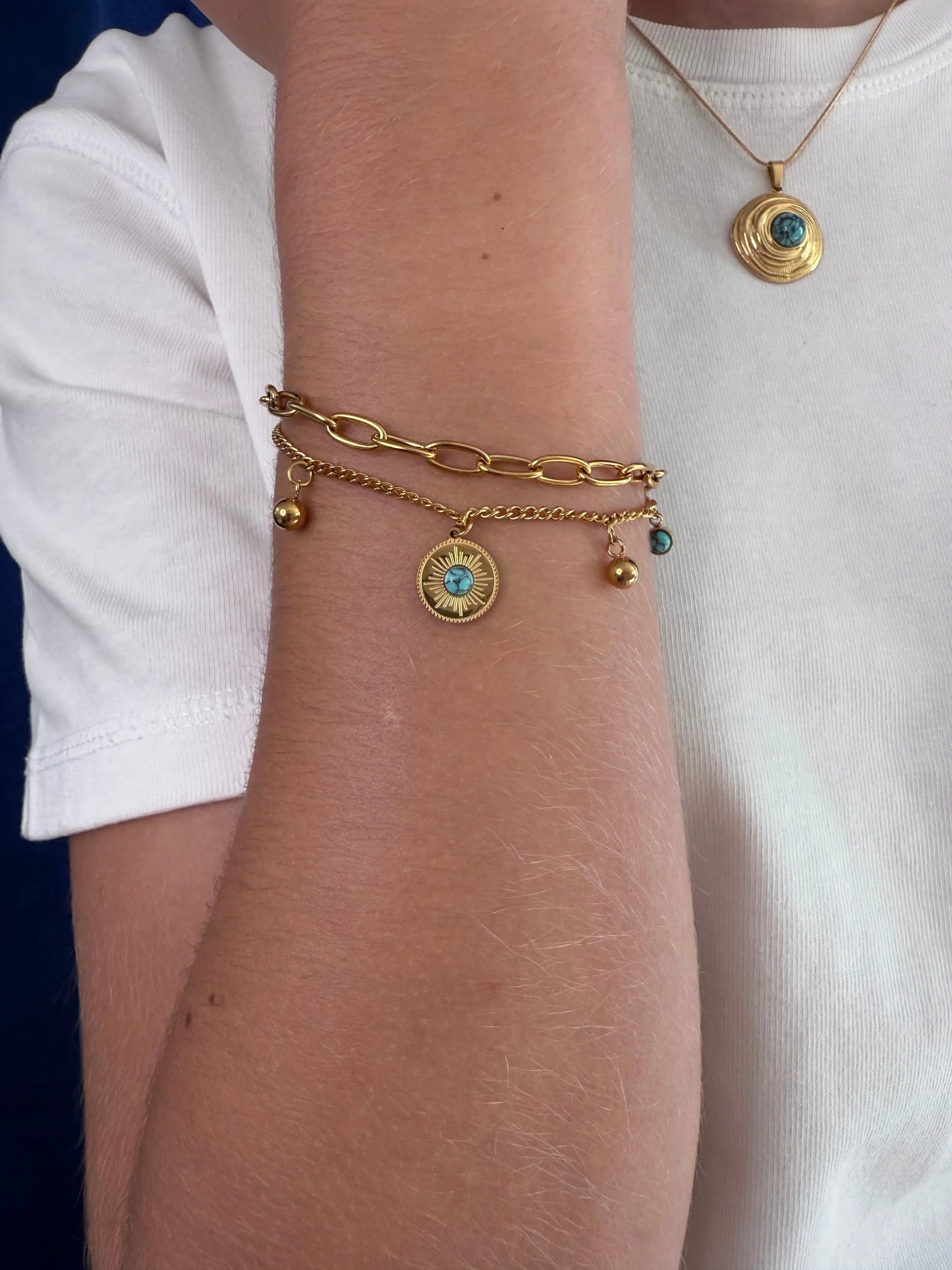 Bracelet double avec breloque Chéri Chérie