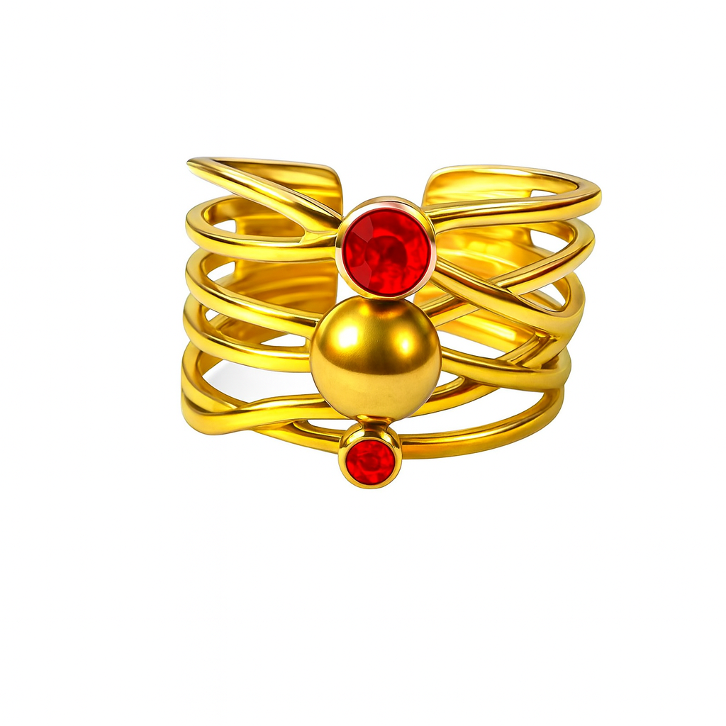 Bague Orbites rouge