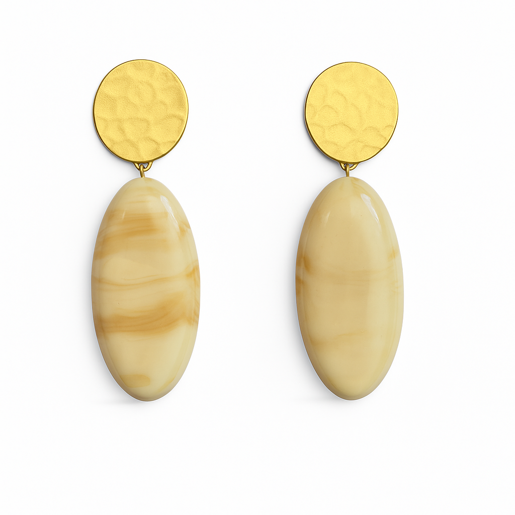 Boucles d’oreilles résine ivoire