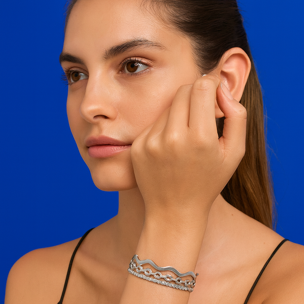 Bracelet jonc Vague Argent