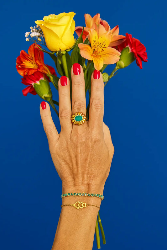 Bague Fleur turquoise Chéri Chérie