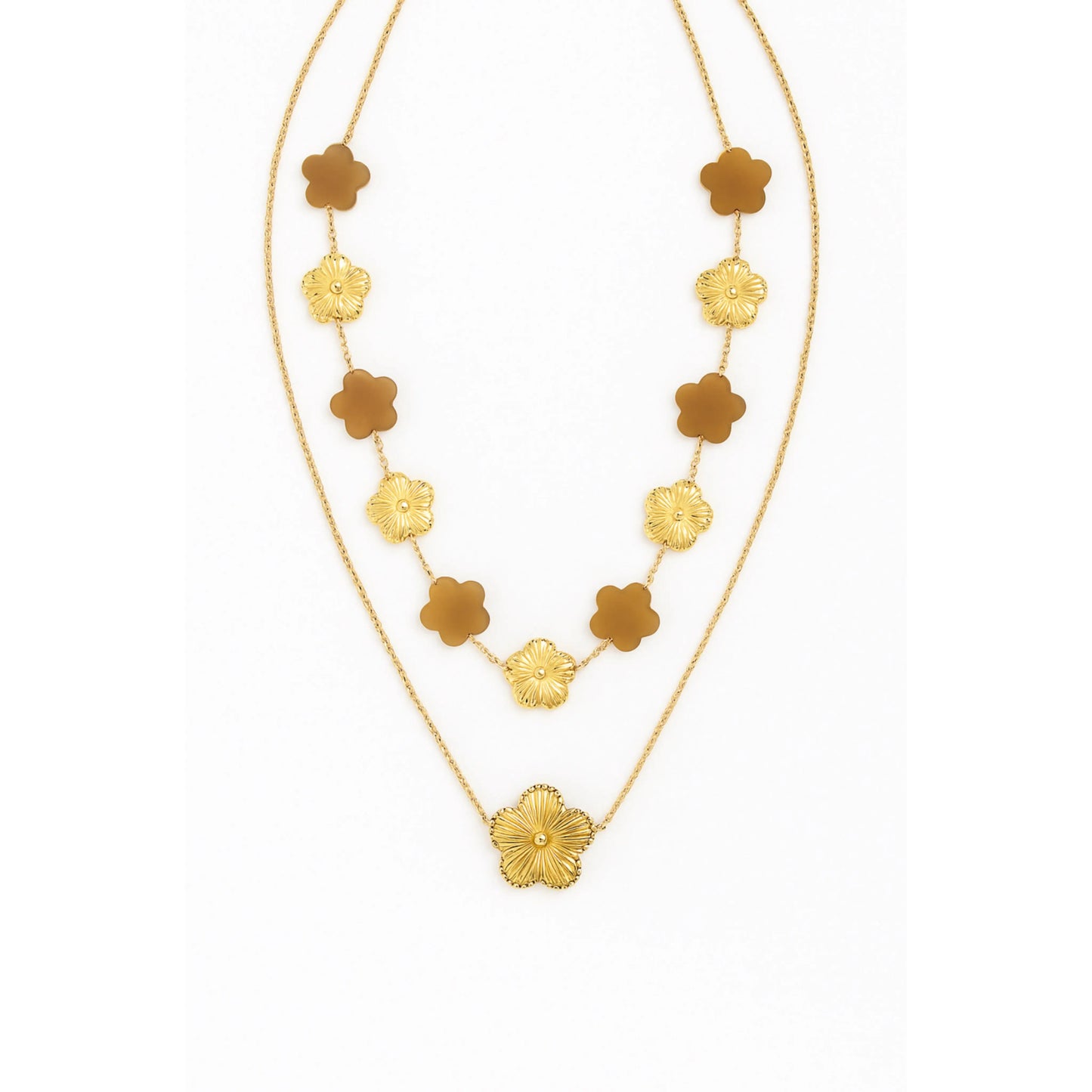 Collier double rang fleurs Chéri Chérie