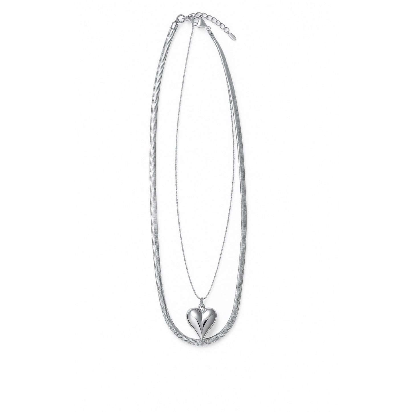 Collier double avec pendentif coeur Chéri Chérie
