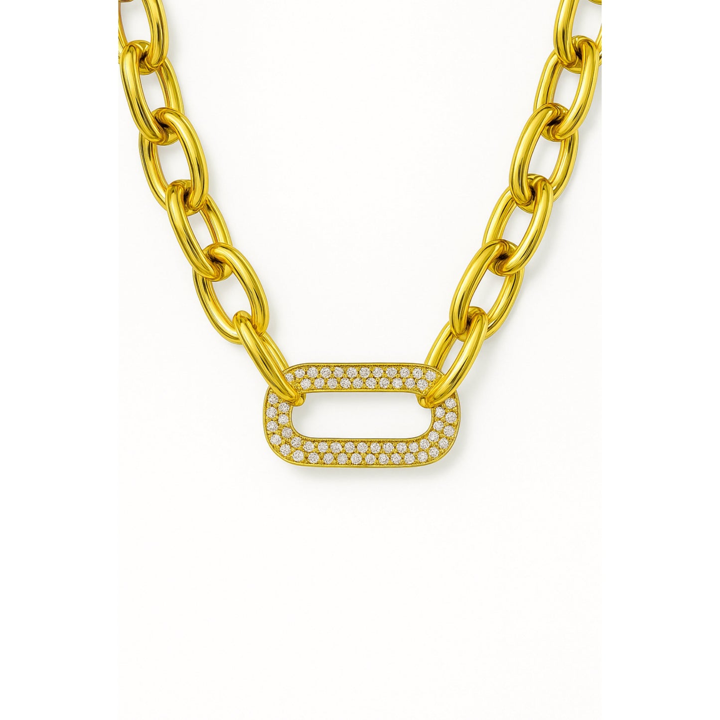 Collier avec ovale strass Chéri Chérie