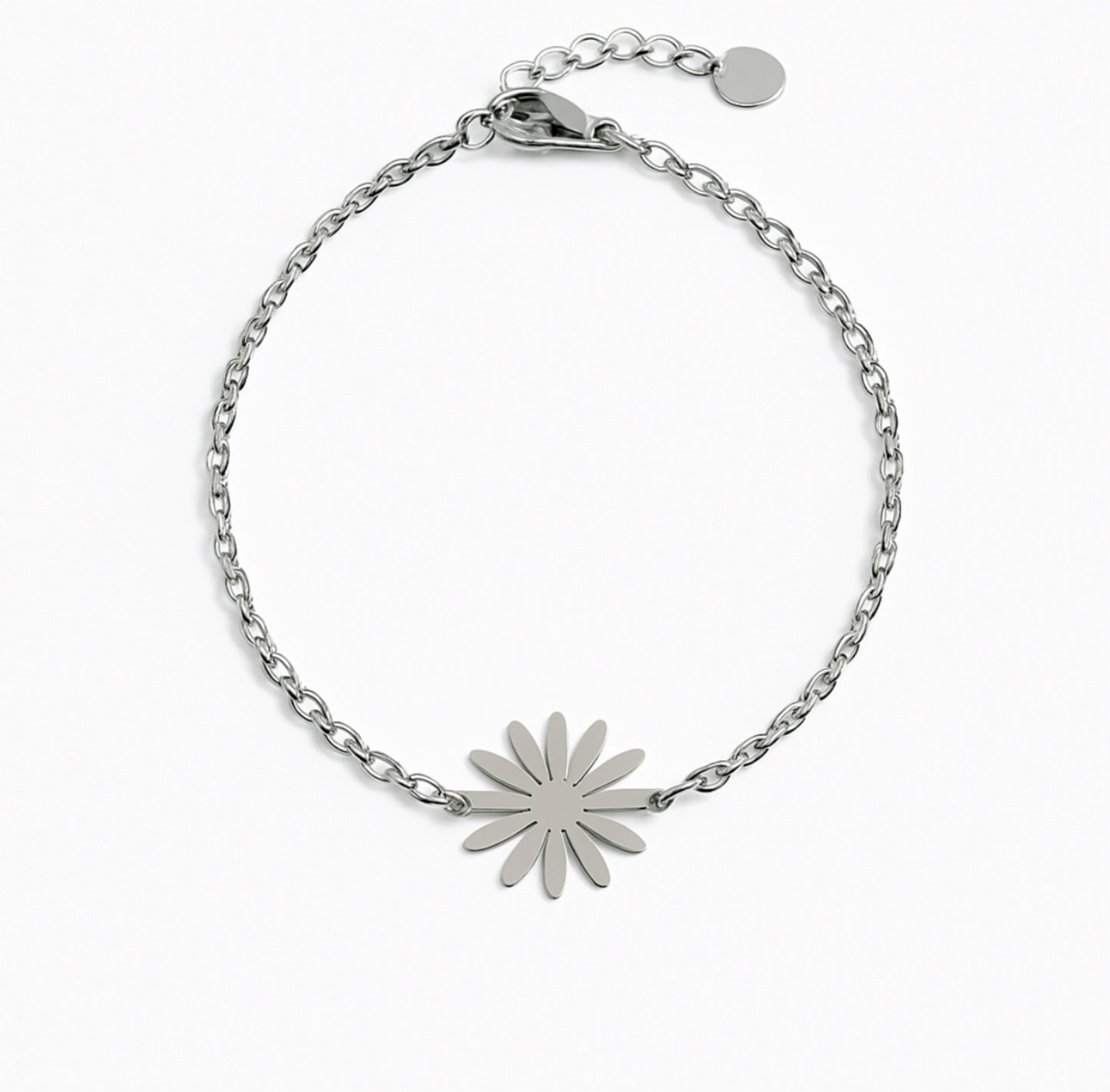 Bracelet maille fine Fleur Argent Chéri Chérie