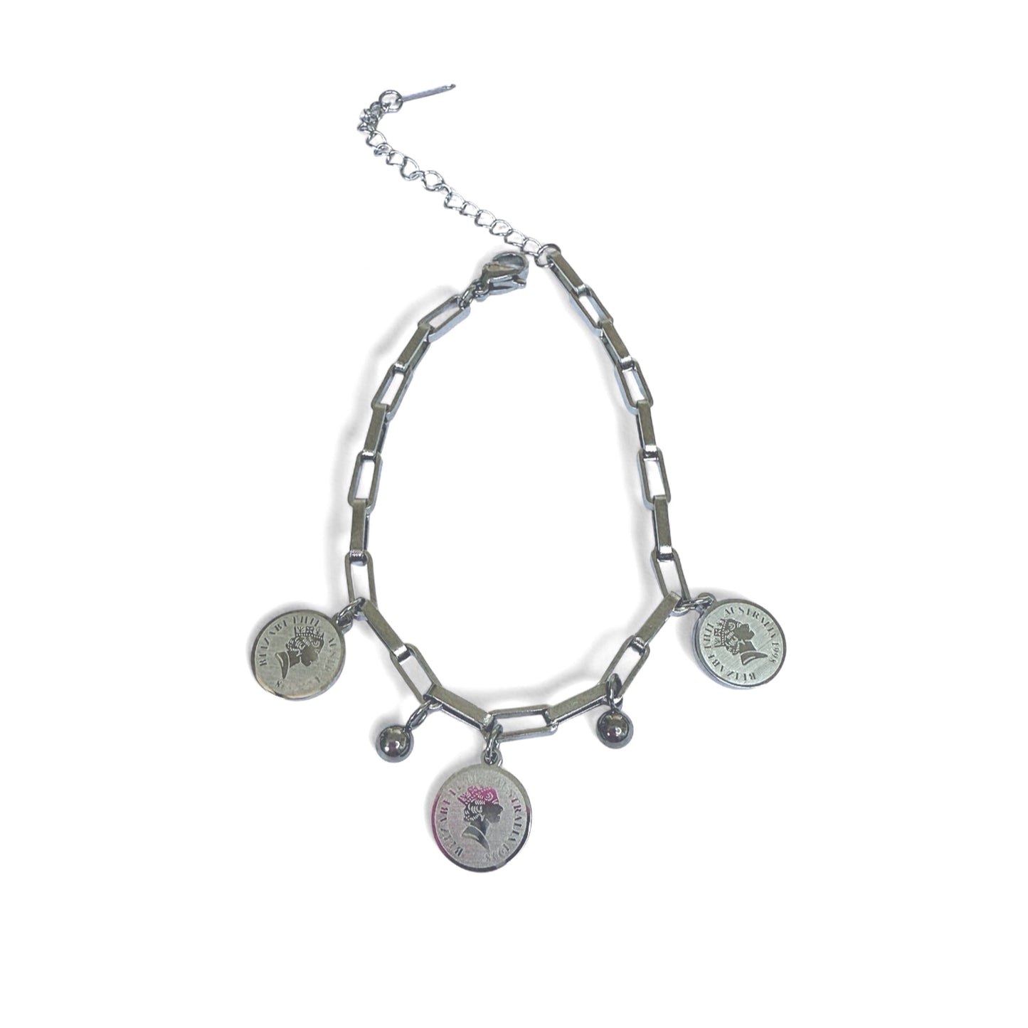 Bracelet breloques pièces Argent Chéri Chérie