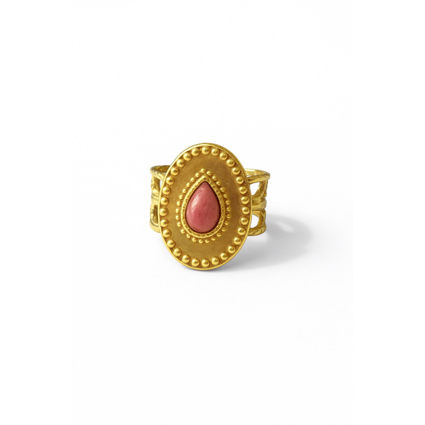 Bague Médaillon goutte rose Chéri Chérie