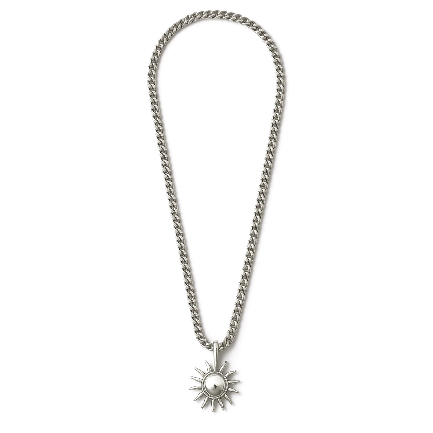Collier homme pendentif soleil The Sun acier inoxydable 316L 60 cm - Chéri Chérie