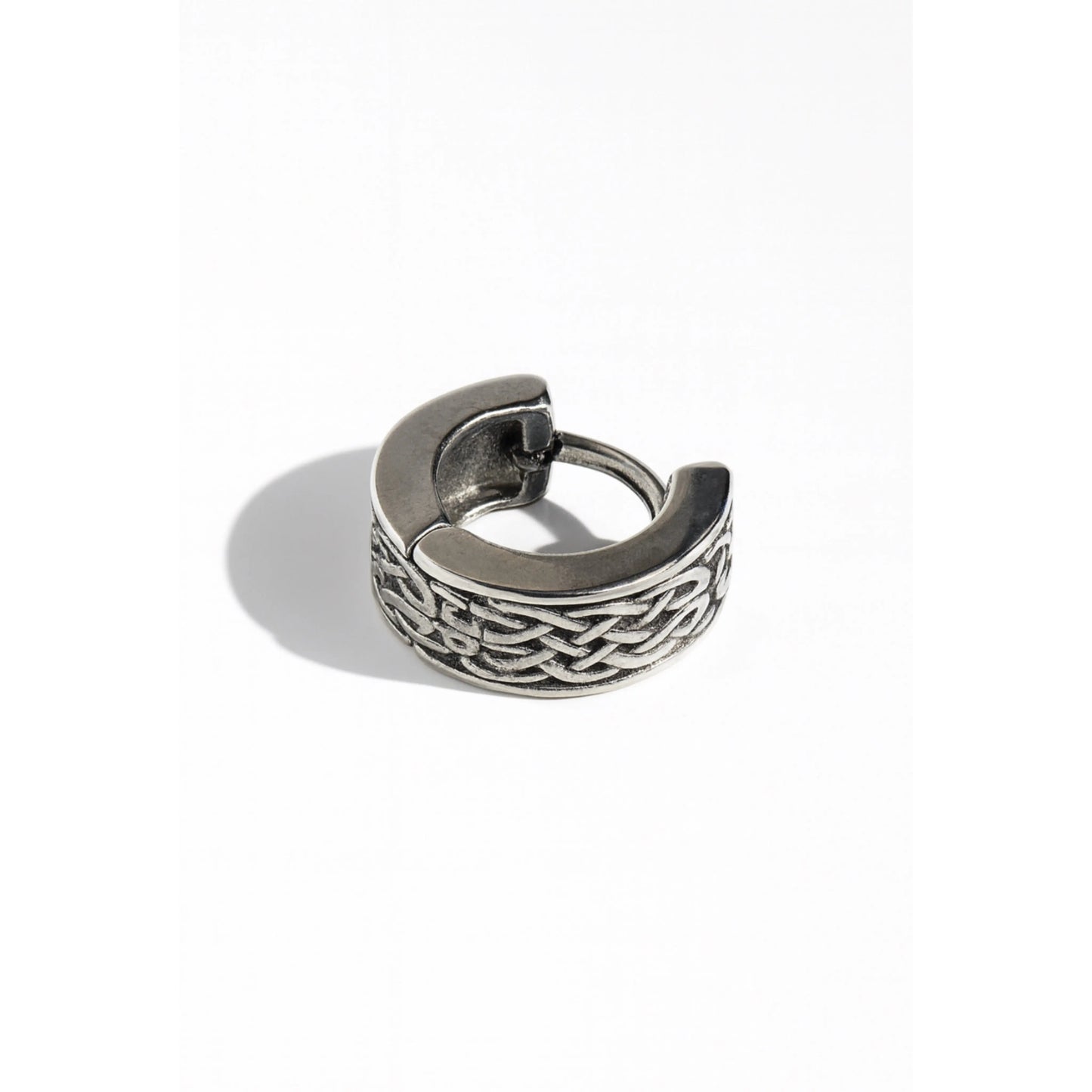 Boucle d'oreille homme huggie Alias argentée acier inoxydable 316L anneau - Chéri Chérie