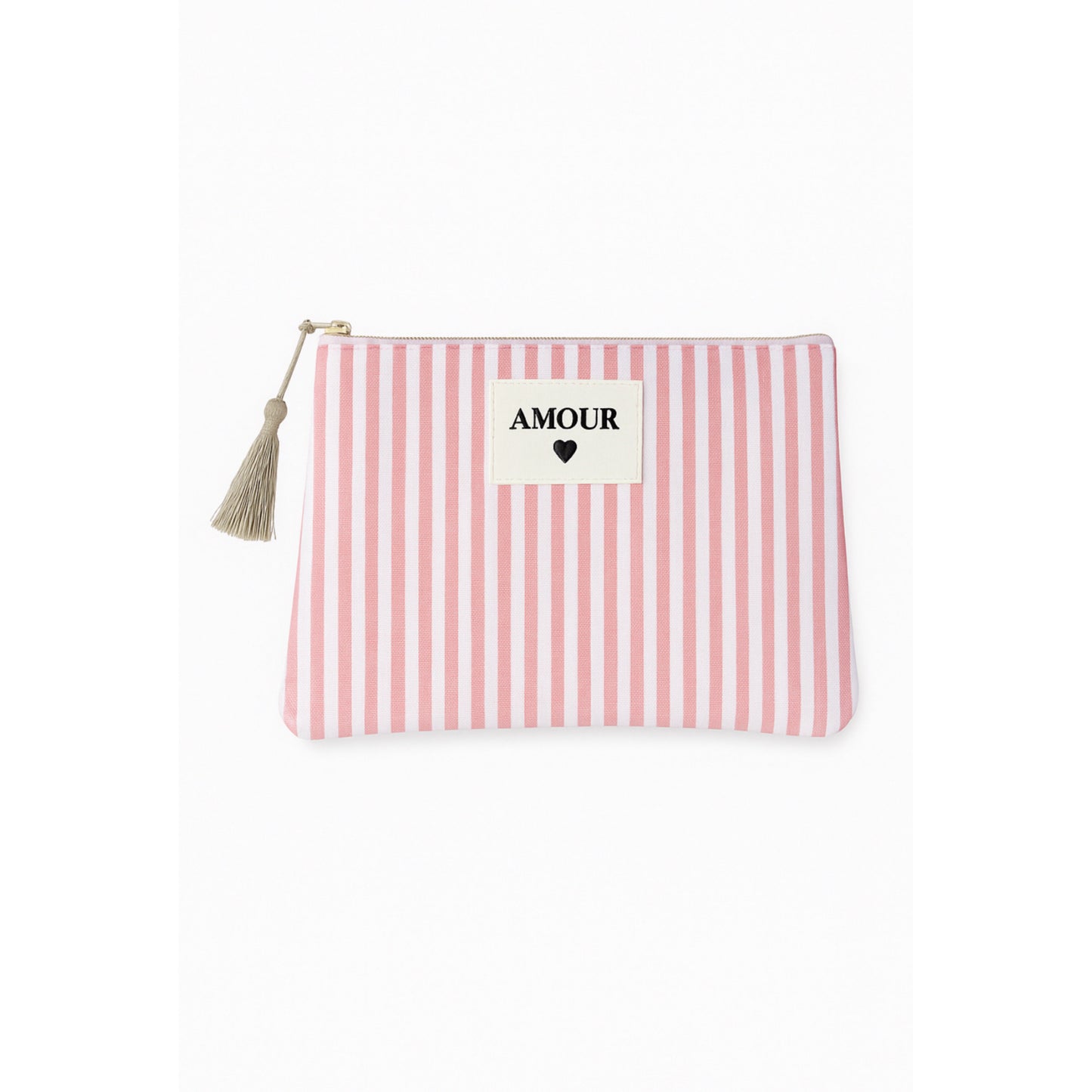Pochette rayée rose Amour Chéri Chérie