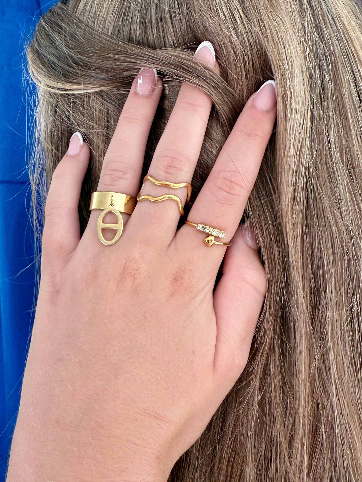 Bague Dorée Cœur & Strass