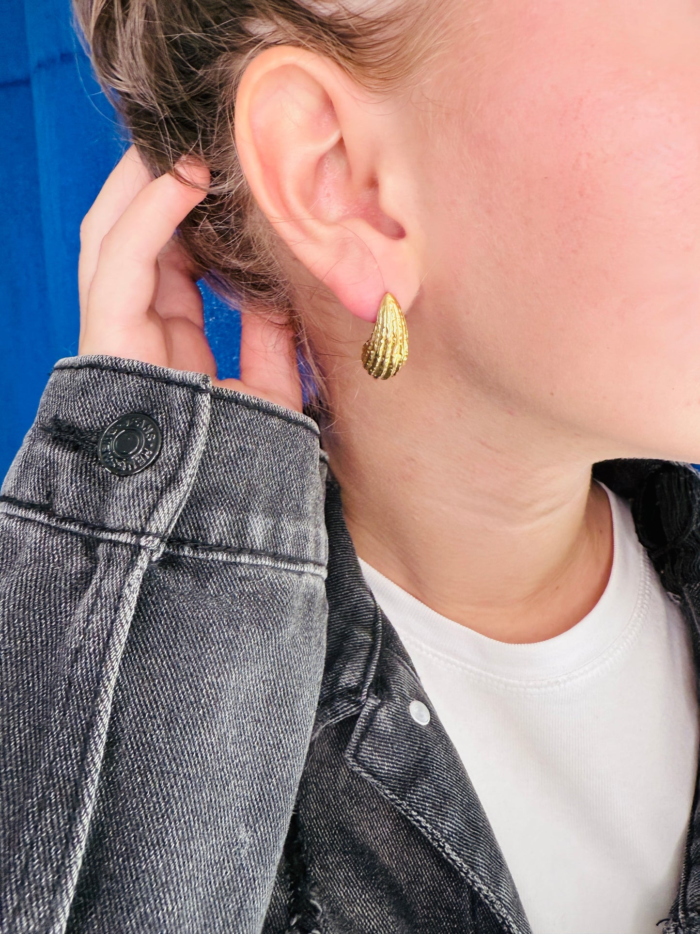 Boucles d’oreilles gouttes rayé