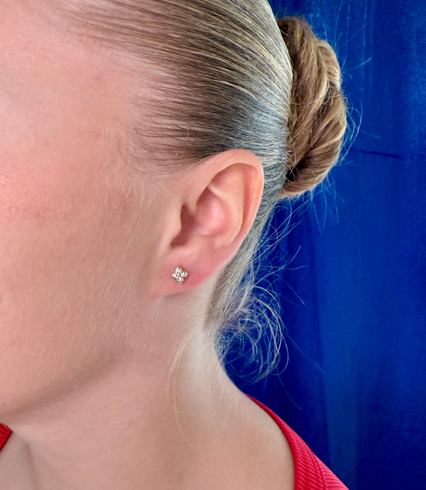 Boucles d’oreilles, puce d'oreilles avec strass