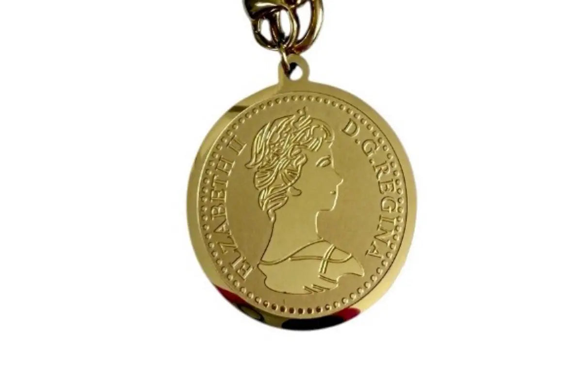 Collier grosse maille avec pièce Chéri Chérie