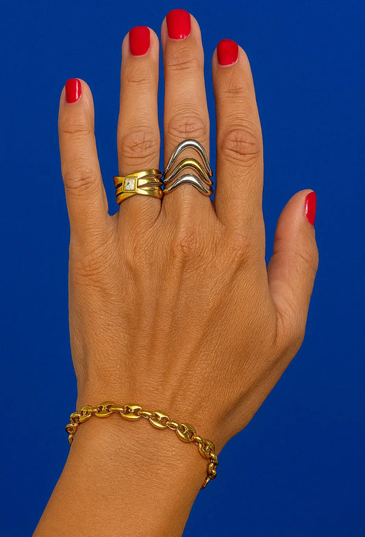 Bague Manchette howlite Chéri Chérie