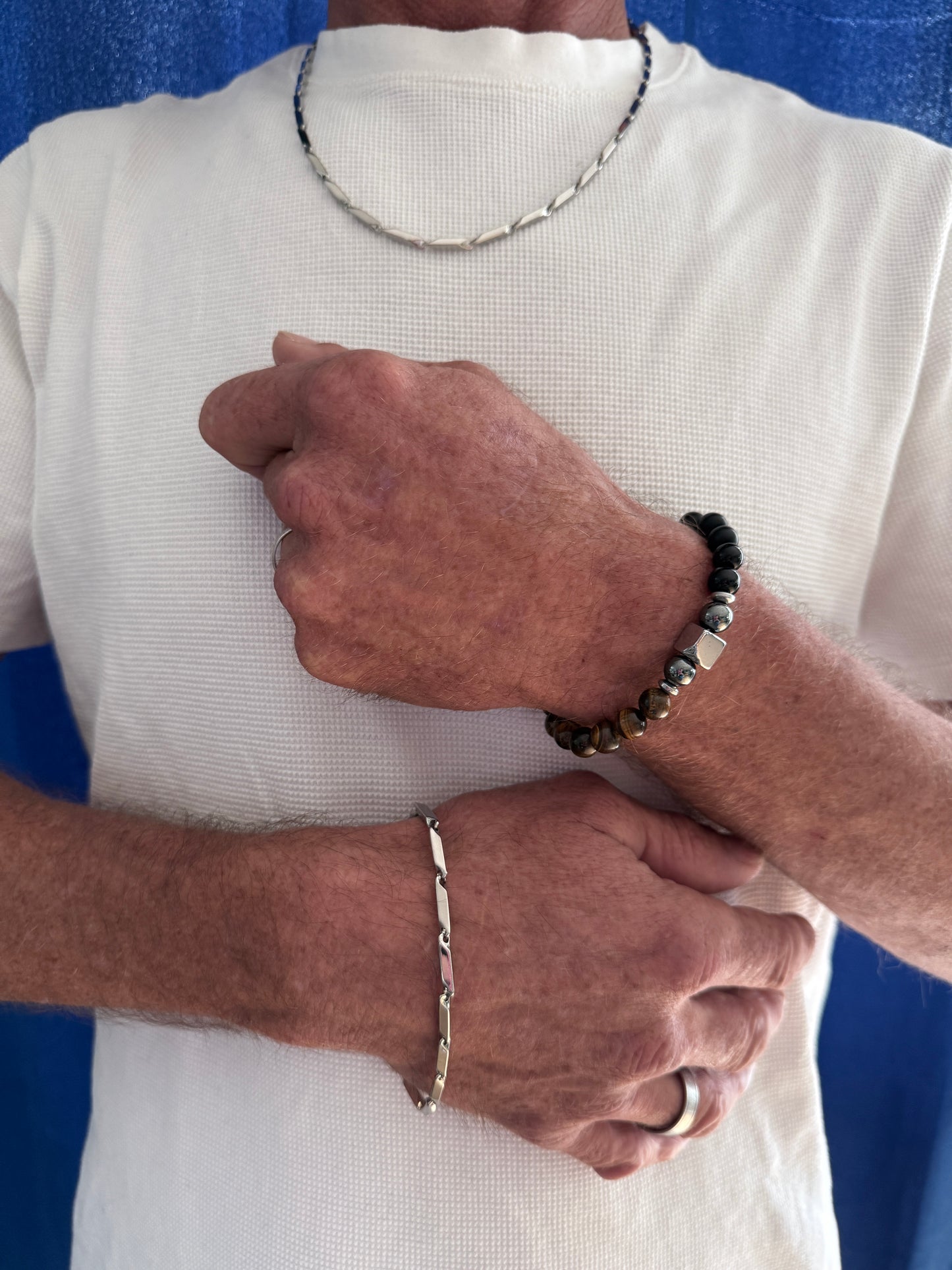 Bracelet élastique, pierres naturelles