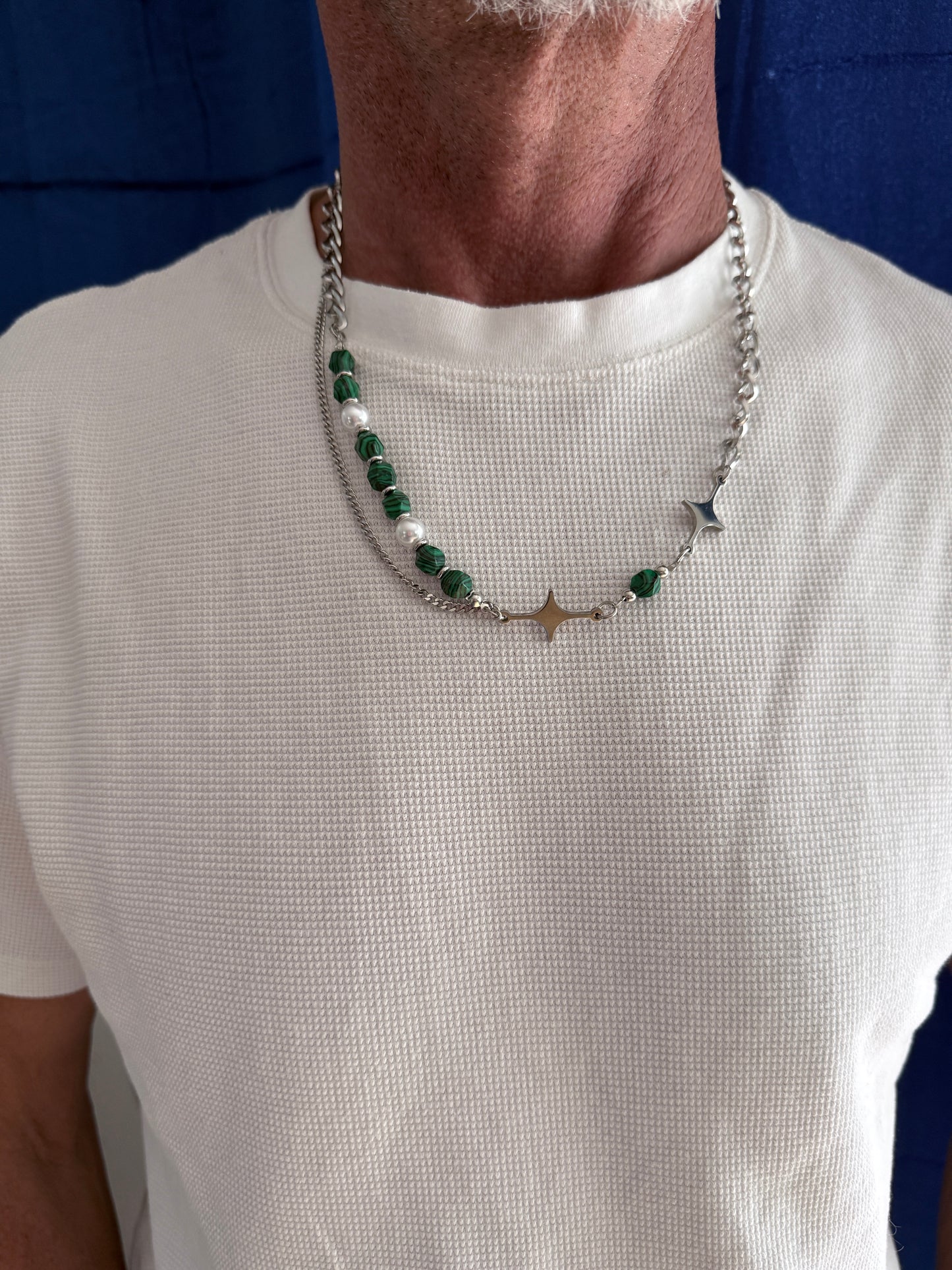 Collier double homme
