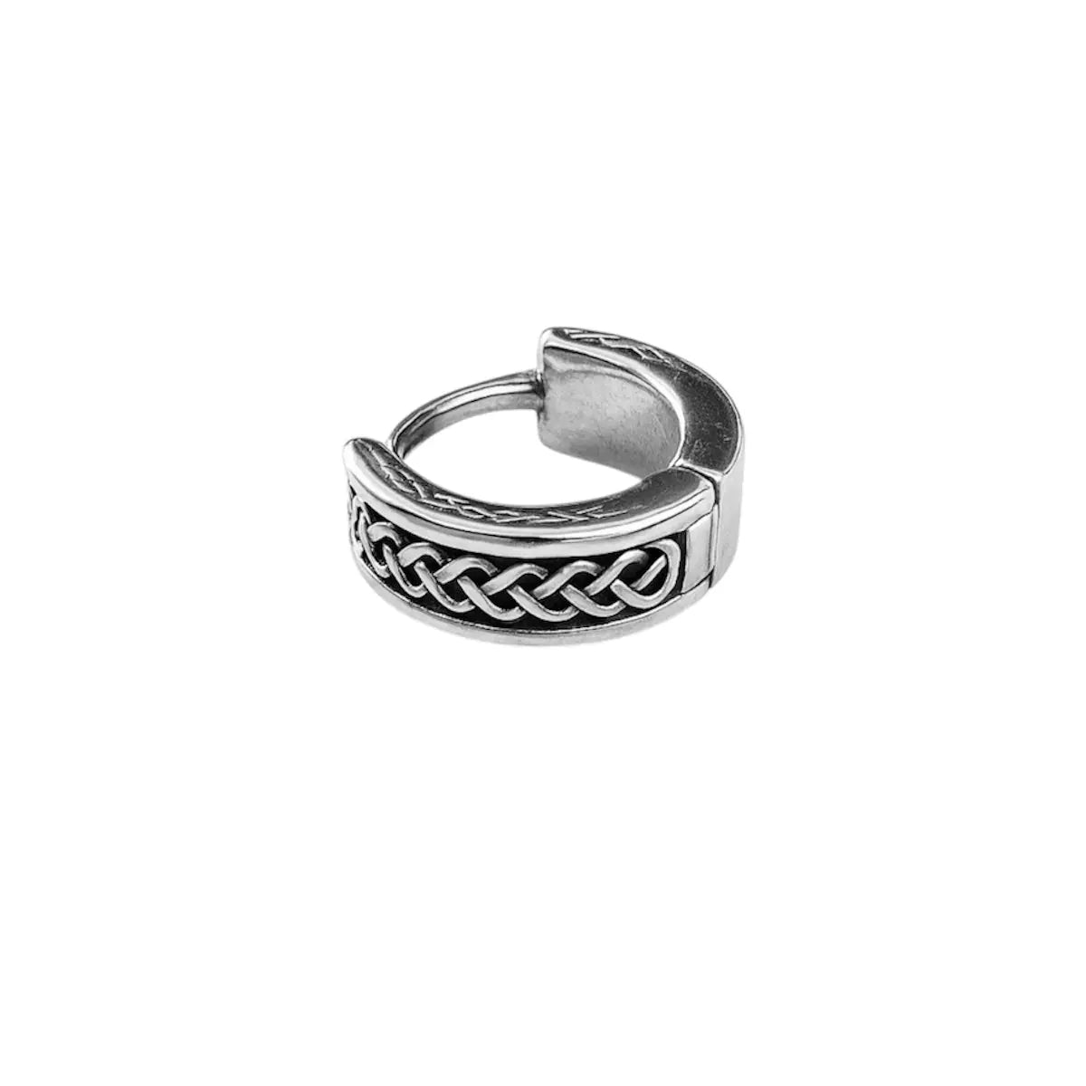 Boucle d'oreille homme huggie argentée acier inoxydable 316L - Chéri Chérie