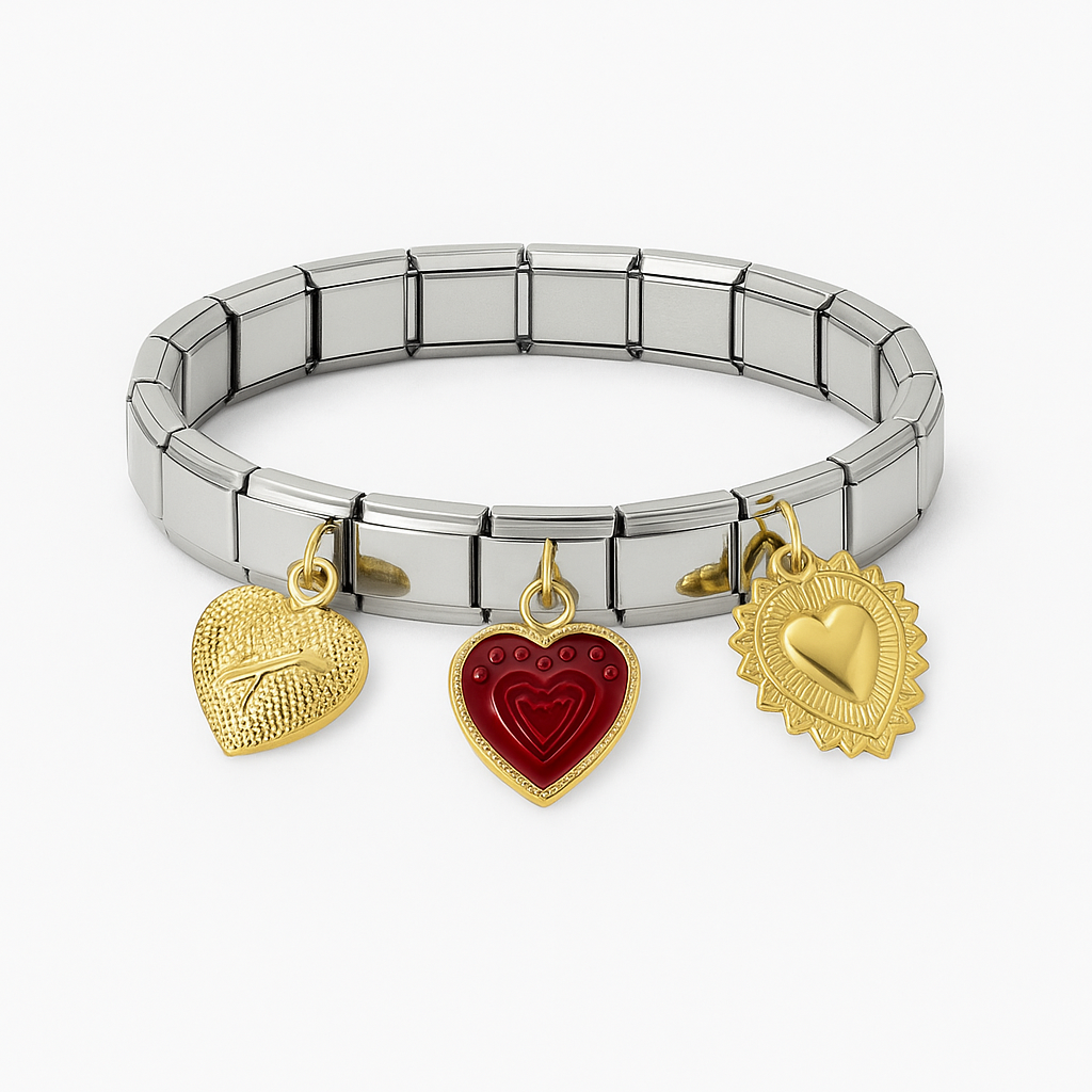 Bracelet breloque or et argent Ma boutique