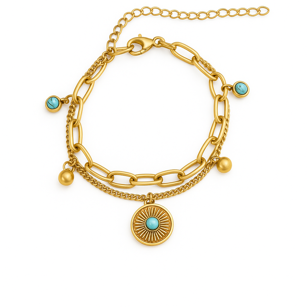 Bracelet double avec breloque