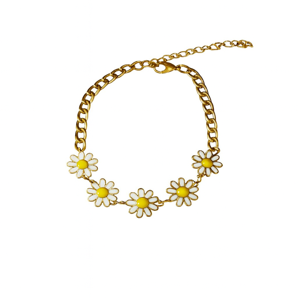 Chaîne de cheville marguerites