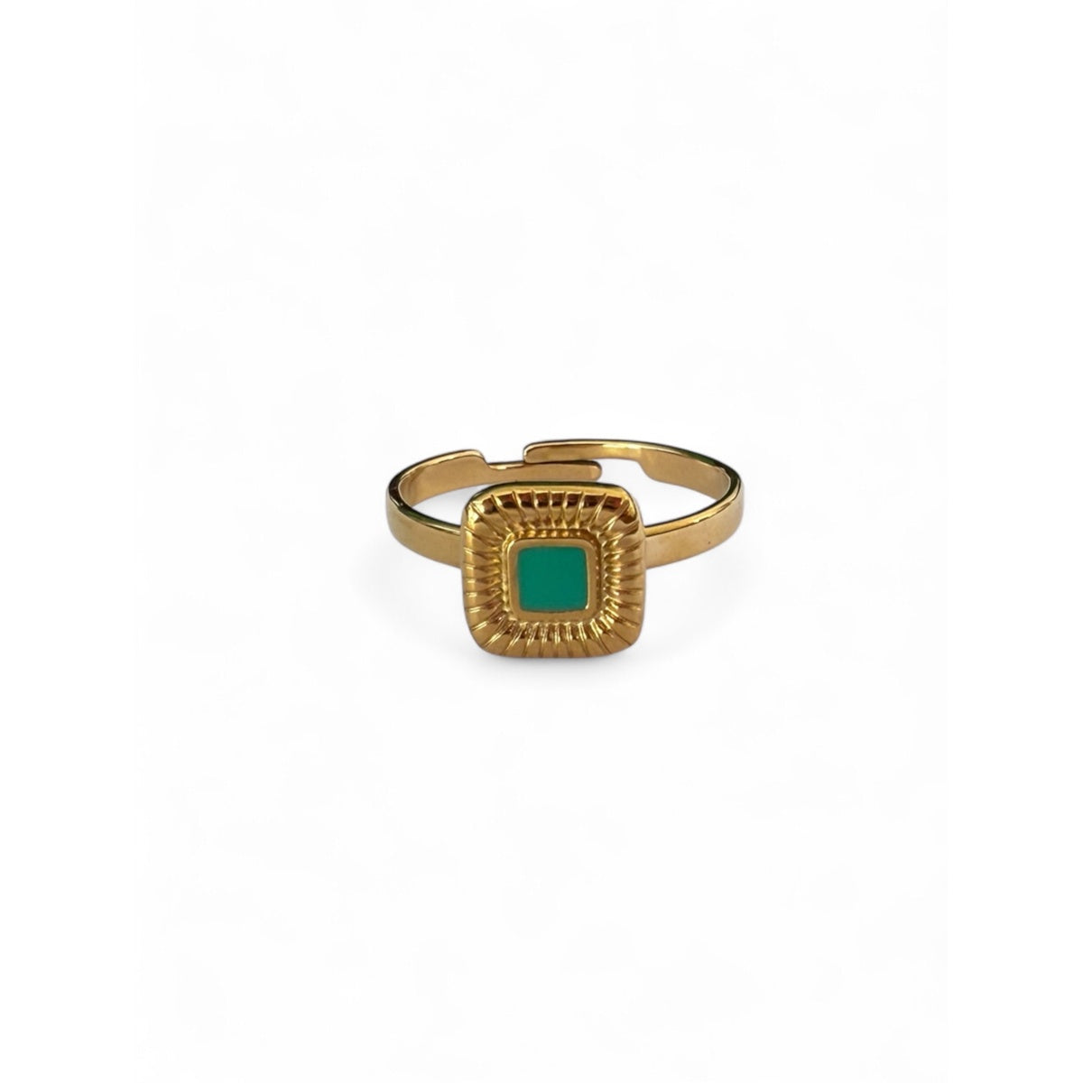 Bague Carré vert mini