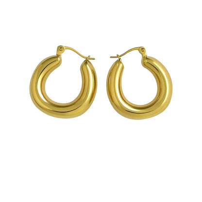 Boucles d'oreilles Rosa dorées acier chirurgical 316L plaqué or 18K – Chéri Chérie
