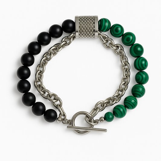 Bracelet double avec pierres naturelles