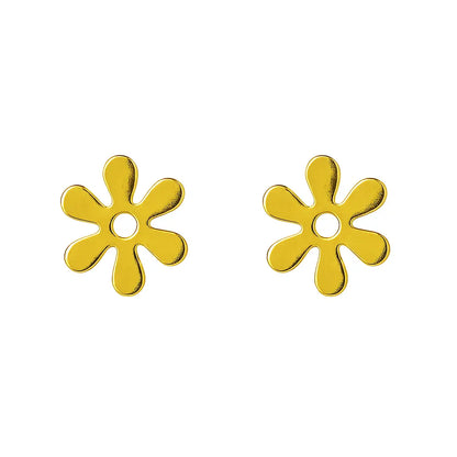 Boucles d'oreilles puces fleurs dorées acier chirurgical 316L plaqué or 18K – Chéri Chérie
