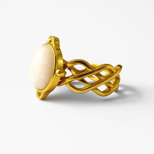 Bague Quartz brut ivoire