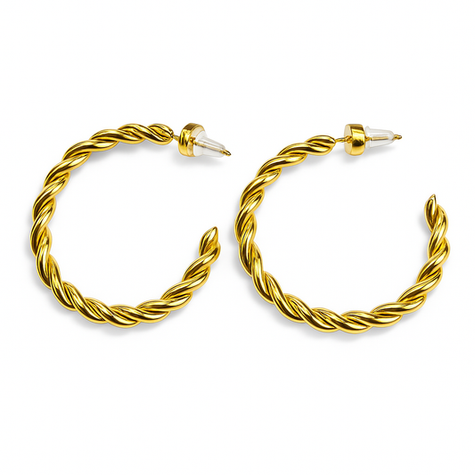 Boucles d’oreilles créoles torsades