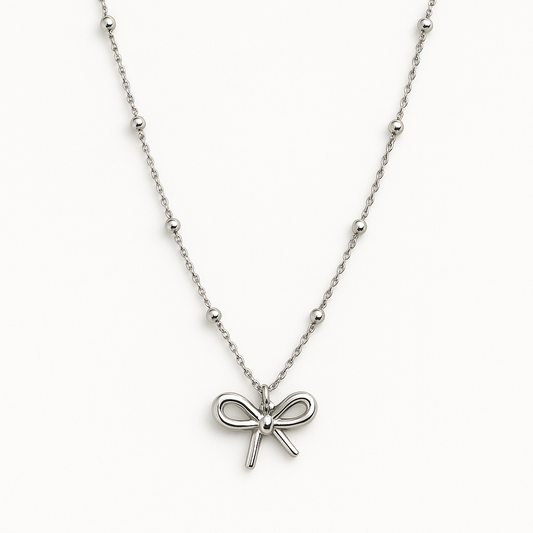 Collier  noeud argent