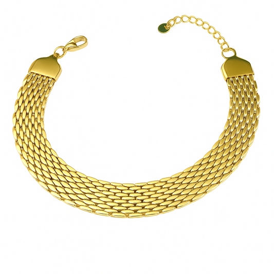 Bracelet Maille Plate Dorée