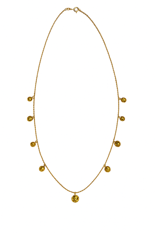 Collier sautoir  avec pastilles martelé