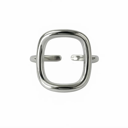 Bague Ouverte Carrée design géométrique doré acier chirurgical 316L plaqué or 18K – Chéri Chérie