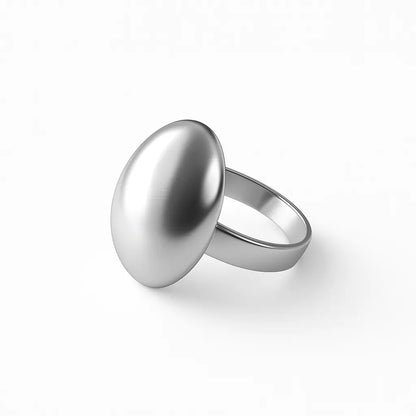 Bague line dôme argentée hémisphère épurée acier 316L ajustable – Chéri Chérie