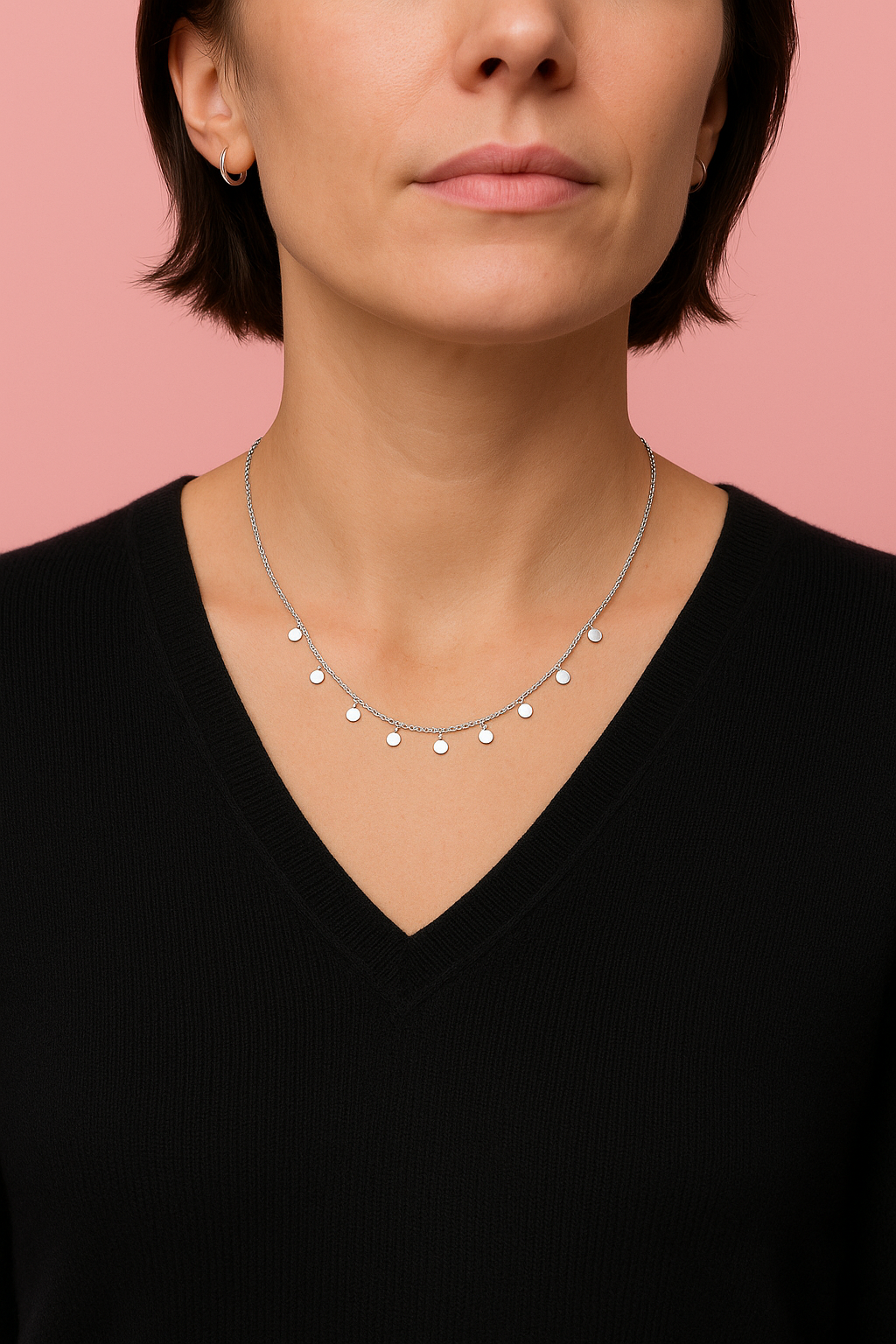 Collier Maille fines et pastilles