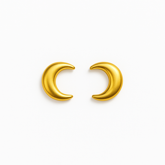 Boucles d’oreilles-Puce  lune
